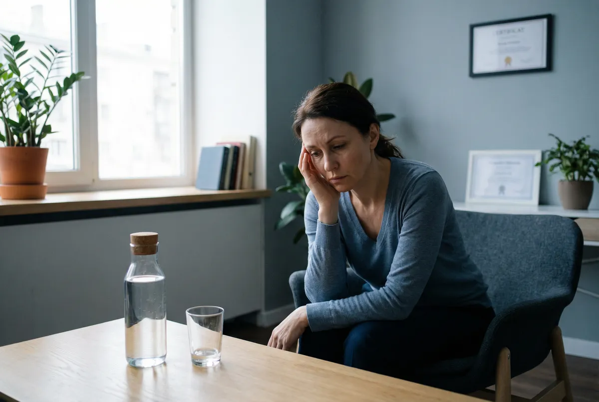 Osoba w zamyśleniu - wpływ alkoholu na zdrowie psychiczne i emocje